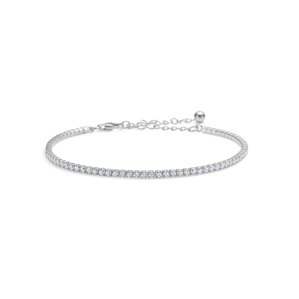 Mini Tennis Bracelet - Tennis bracelet in sterling silver with white zirconia stones