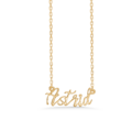 Name Tag Necklace Astrid - halskæde med navn - navnehalskæde i forgyldt sterling sølv