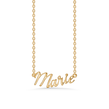 Name Tag Necklace Marie - halskæde med navn - navnehalskæde i forgyldt sterling sølv
