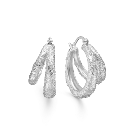 Apollo Hoops - Chunky øreringe med tekstur i 925 sterling sølv