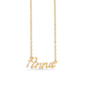 Name Tag Necklace Anna - necklace with name - name necklace in gold plated sterling silver