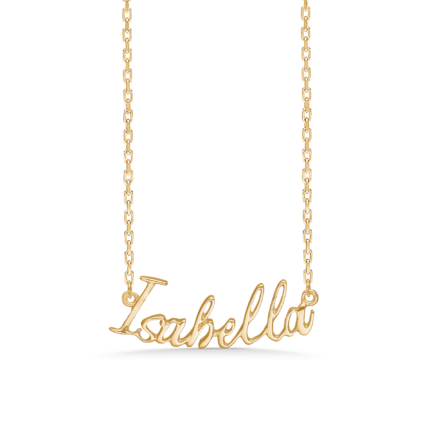 Name Tag Necklace Isabella - necklace with name - name necklace in gold plated sterling silver