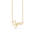 Name Tag Necklace Signe - necklace with name - name necklace in gold plated sterling silver